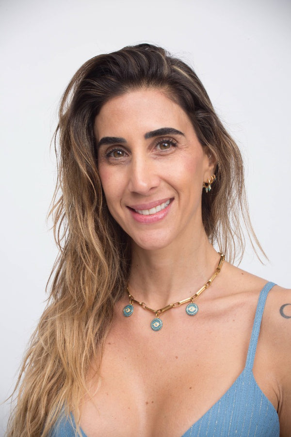 COLLAR TRES OJOS TURQUESA