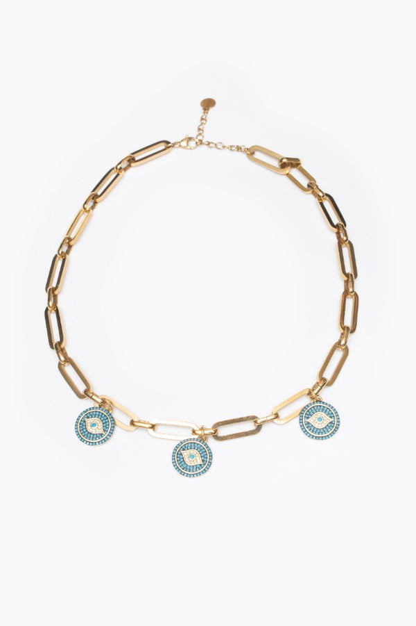 COLLAR TRES OJOS TURQUESA